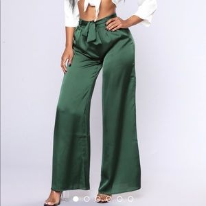 Green Silk Pants